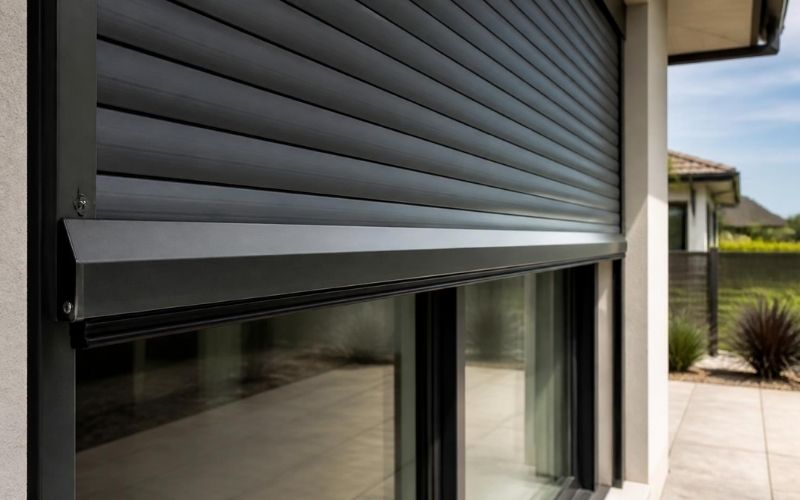 Electric roller shutter with safety edge sensor installed on Adelaide home